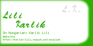 lili karlik business card